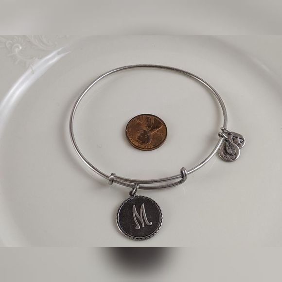 Alex and Ani Rafaelian Silver Initial M Bracelet - Picture 6 of 6